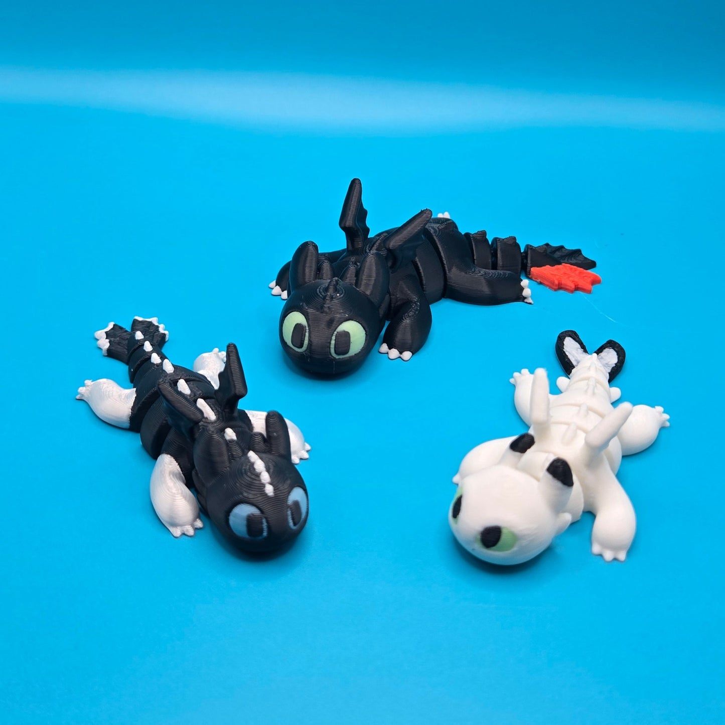 Toothless & Light Fury | Glow in the Dark | HTTYD | 3D Printed