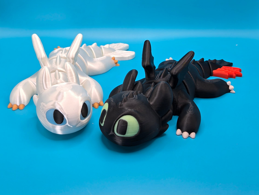 Toothless & Light Fury | Glow in the Dark | HTTYD | 3D Printed
