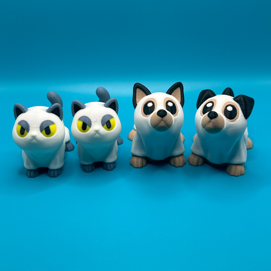 3D Printed Ghost Cat and Dog