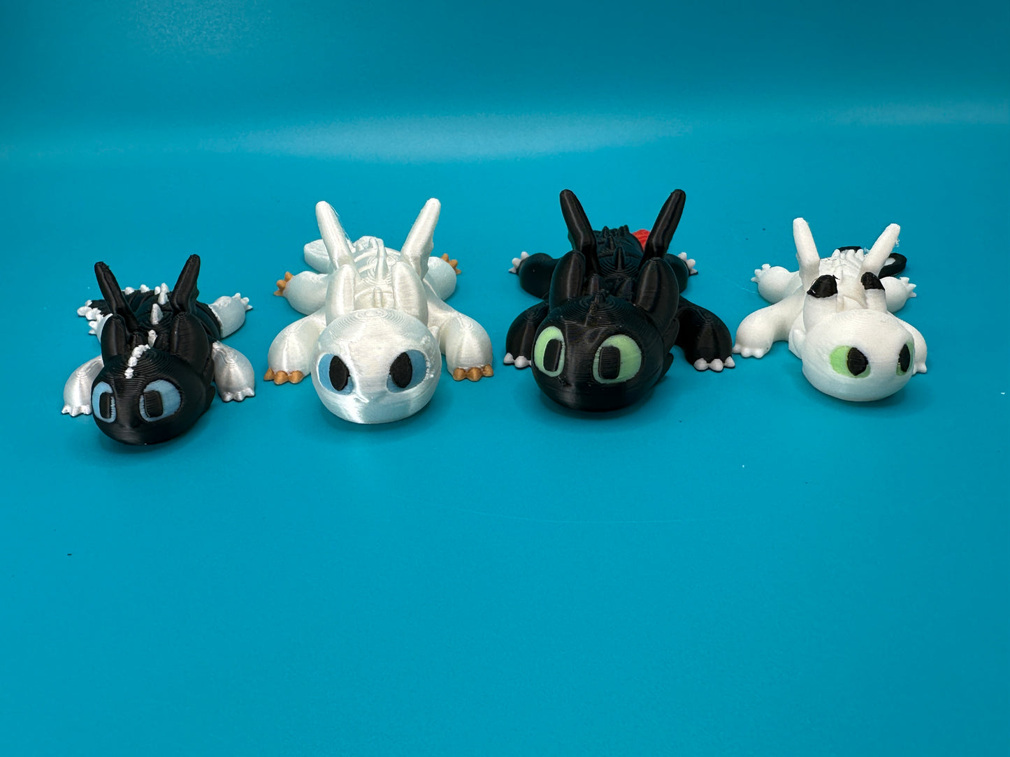 Toothless & Light Fury | Glow in the Dark | HTTYD | 3D Printed