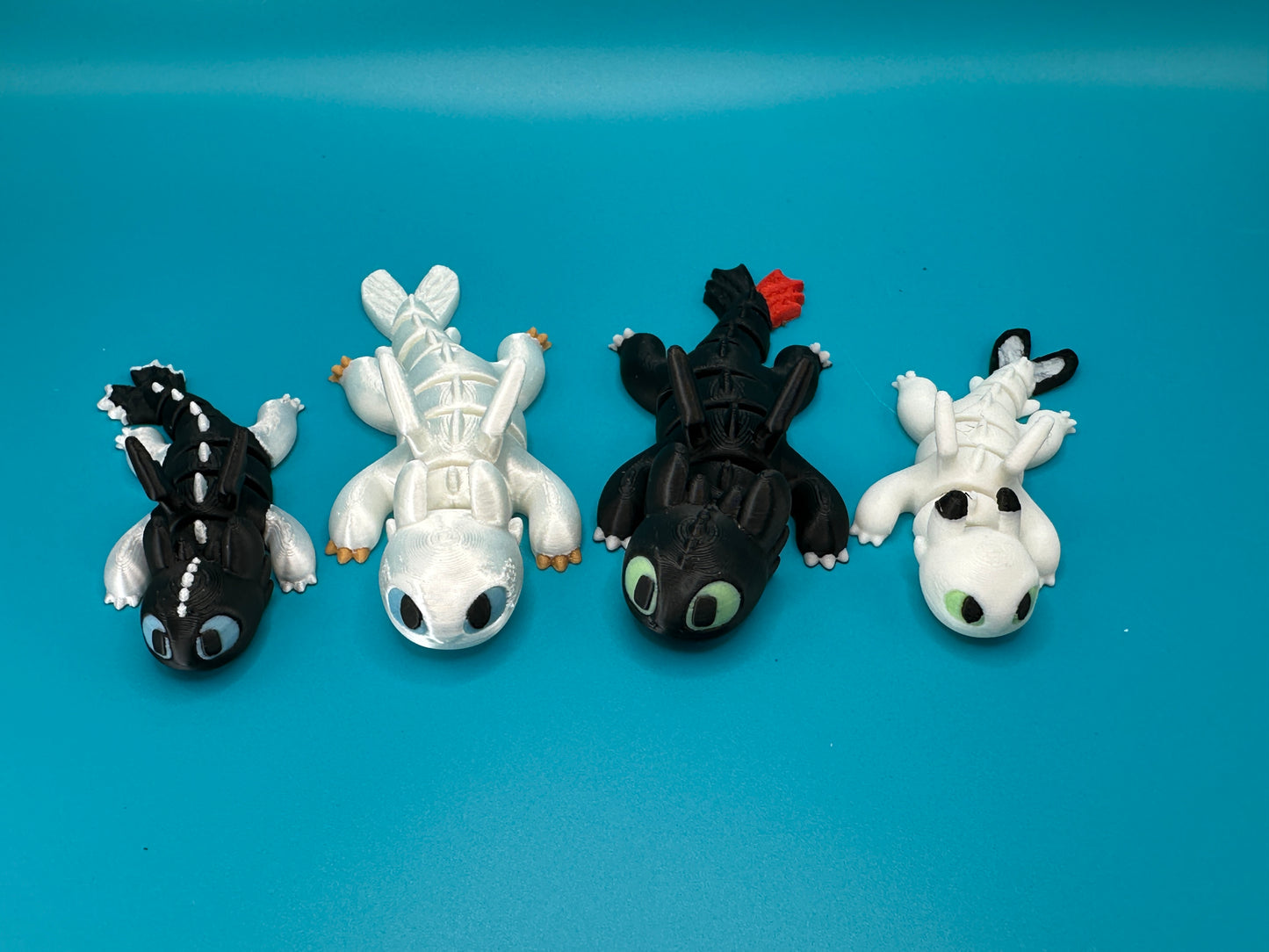 Toothless & Light Fury | Glow in the Dark | HTTYD | 3D Printed