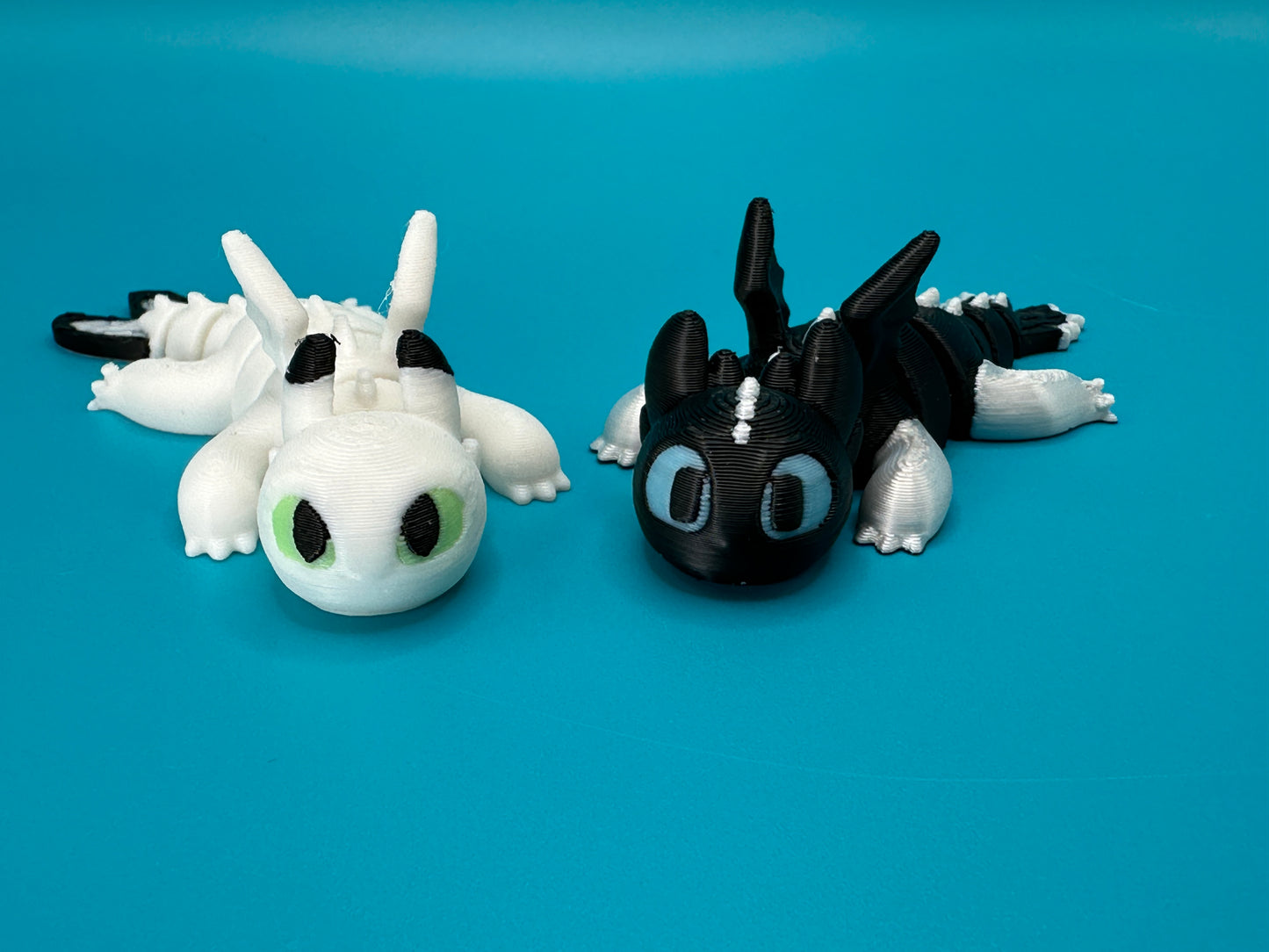Toothless & Light Fury | Glow in the Dark | HTTYD | 3D Printed