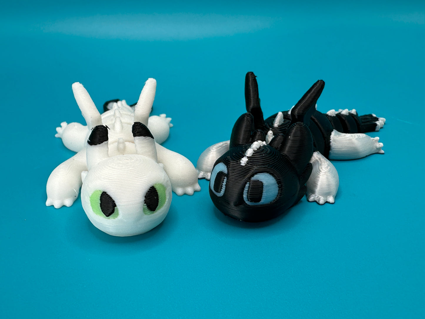 Toothless & Light Fury | Glow in the Dark | HTTYD | 3D Printed