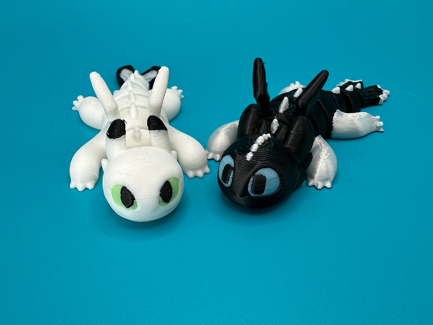Toothless & Light Fury | Glow in the Dark | HTTYD | 3D Printed