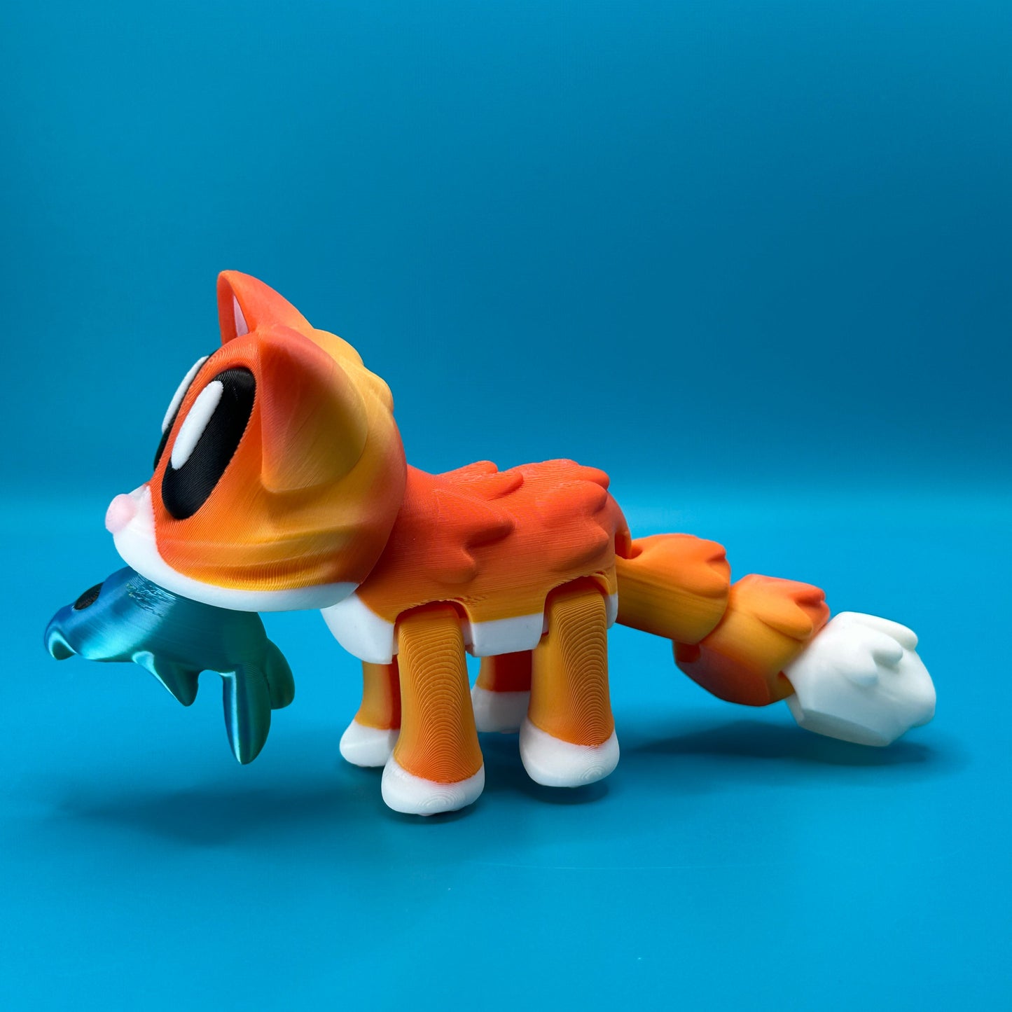 Blob Cat w/ Magnetic Fish | Desk Toy | 3D Print