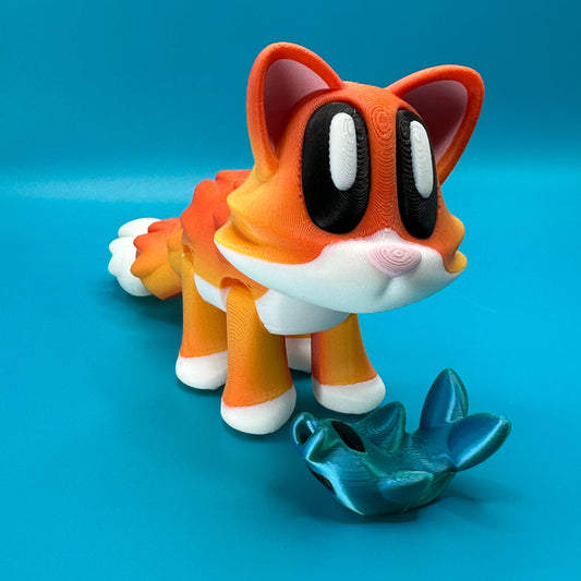 Blob Cat w/ Magnetic Fish | Desk Toy | 3D Print