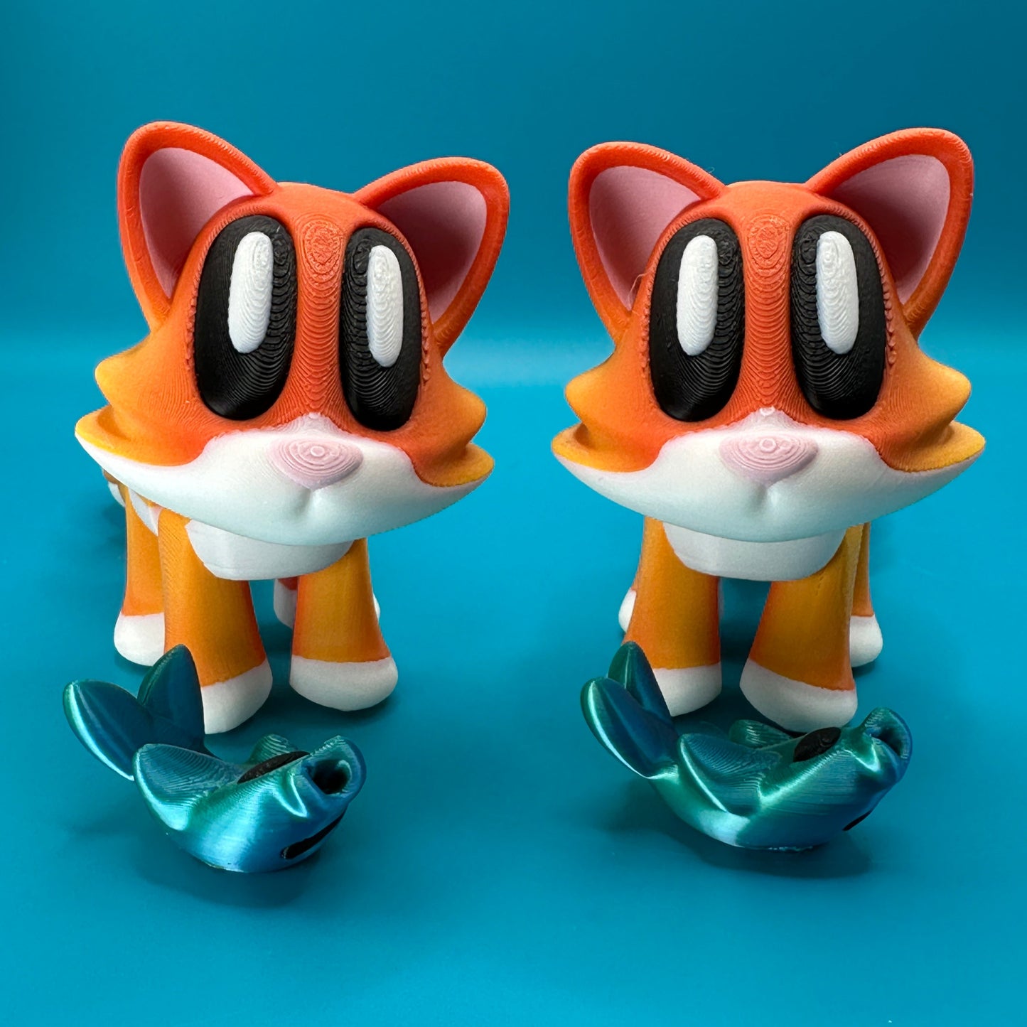 Blob Cat w/ Magnetic Fish | Desk Toy | 3D Print