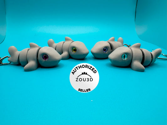 3D Printed Fidget Shark Keychain | Zou3D