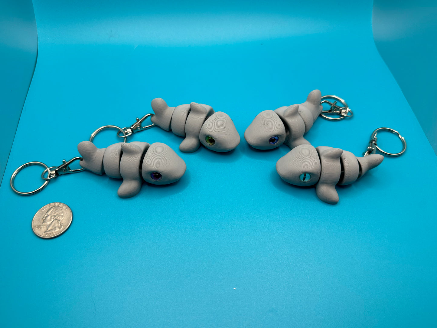 3D Printed Fidget Shark Keychain | Zou3D