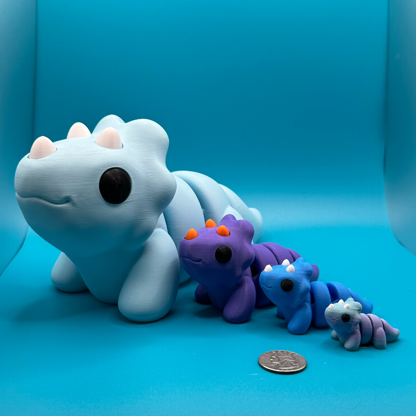 Large-Scale Flexible Baby Triceratops | Big Dino | Chubby Dino | Zou3D