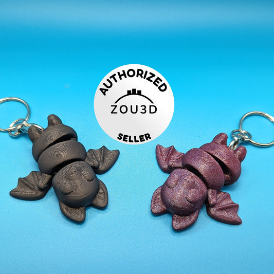 Flexi 3D Printed Bat Keychain