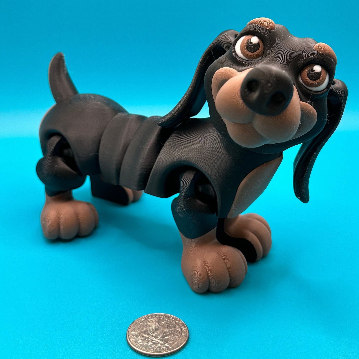 Flexi 3D Printed Dachshund Dog | Printverse | Multi-Size | Cute Dog