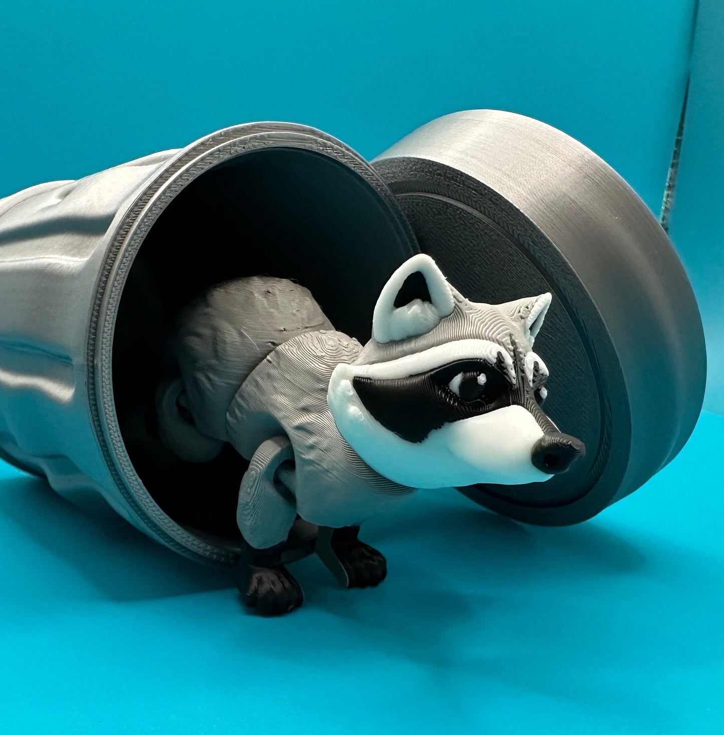 3D Printed Raccoon w/ Matching Trash Can | Printverse