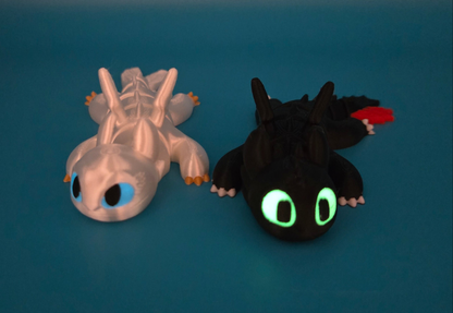 Toothless & Light Fury | Glow in the Dark | HTTYD | 3D Printed