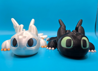 Toothless & Light Fury | Glow in the Dark | HTTYD | 3D Printed