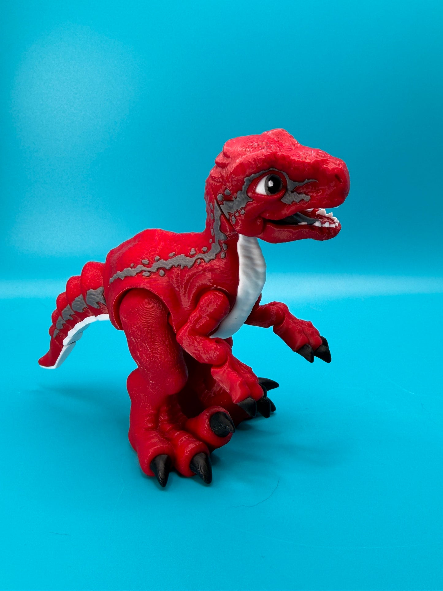 Articulated Velociraptor Dinosaur Fidget Desk Toy | Stlflix | Blue | Raptor