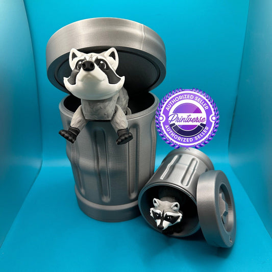 3D Printed Raccoon w/ Matching Trash Can | Printverse